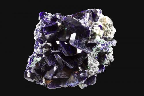 Azurita, Malaquita, Cuarzo<br />Mina Tsumeb, "Easter Pocket", nivel 8, Tsumeb, Región Otjikoto, Namibia<br />6,4 x 4,9 cm.<br /> (Autor: Xavier Bordas)