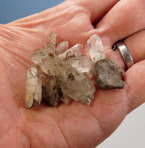 Quartz<br />Ceres, Warmbokkeveld Valley, Ceres, Valle Warmbokkeveld, Witzenberg, Cape Winelands, Western Cape Province, South Africa<br />Hand for size<br /> (Author: Pierre Joubert)