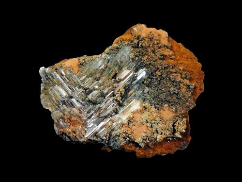 Parasymplesita y Yeso<br />Mina Ojuela, Mapimí, Municipio Mapimí, Durango, México<br />6 x 6 cm<br /> (Autor: Antonio P. López)