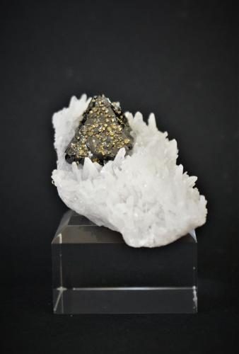 Sphalerite and Quartz<br />Trepča Complex, Trepča Valley, Kosovska Mitrovica, Kosovska Mitrovica District, Kosovo<br />75mm x 40mm x 25mm<br /> (Author: Philippe Durand)