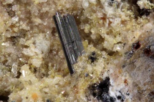 Pseudobrookita<br />Minas Nuestra Señora del Carmen, La Celia, Jumilla, Comarca Altiplano, Región de Murcia (Murcia), España<br />Cristal 1 mm<br /> (Autor: Jorgina-Agusti-Màrius)