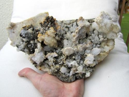 Quartz, Pyrite, Dolomite, Calcite<br />Cavnic Mine, Cavnic mining area, Cavnic, Maramures, Romania<br />Specimen size 25 cm<br /> (Author: Tobi)