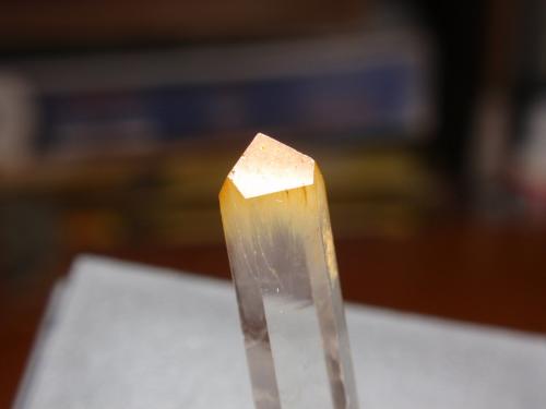 Cuarzo (variedad cristal de roca) con inclusiones<br />Cabiche, Quípama, Departamento Boyacá, Colombia<br />5x30 mm<br /> (Autor: Ignacio)