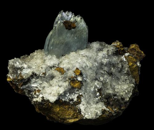 Baryte<br />Jebel Ouichane mines, Beni Bou Ifrour, Nador, Nador Province, Oriental Region, Morocco<br />90 x 75 x 75 mm<br /> (Author: Rob Schnerr)