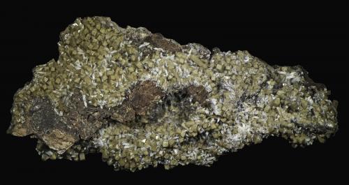 Olmiite with Bultfonteinite<br />Mina N'Chwaning II, Zona minera N'Chwaning, Kuruman, Kalahari manganese field (KMF), Provincia Septentrional del Cabo, Sudáfrica<br />100 x 40 x 20 mm<br /> (Author: Rob Schnerr)