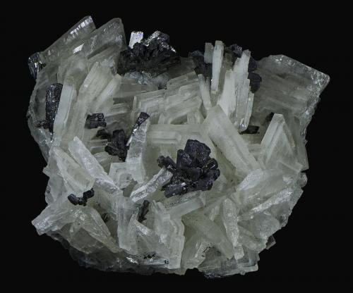 Baryte with Stibnite<br />Baiut, Maramures, Romania<br />60 x 50 x 30 mm<br /> (Author: Rob Schnerr)