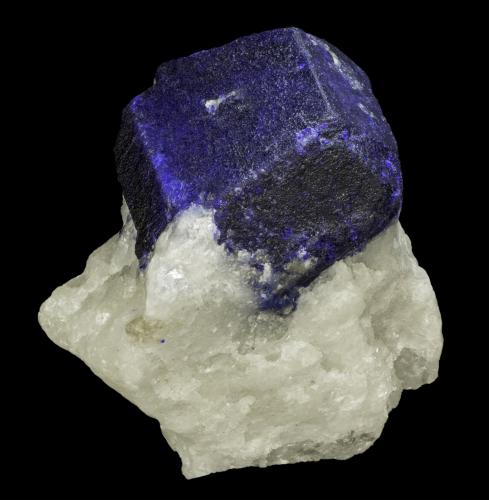 Lazurite<br />Ladjuar Medam, Sar-e Sang, Koksha Valley, Khash & Kuran Wa Munjan Districts, Badakhshan Province, Afghanistan<br />35 X 20 X 35 mm<br /> (Author: Rob Schnerr)
