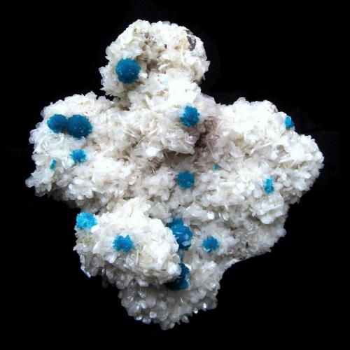 Cavansite, Stilbite<br />Wagholi Quarry, Wagholi, Pune District (Poonah District), Maharashtra, India<br />Specimen size 12 cm<br /> (Author: Tobi)