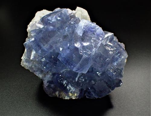 Fluorite, Baryte, Calcite<br />Jaimina Mine, Obdulia vein, Caravia mining area, Trechorio, Carrales, Caravia, Comarca Oriente, Principality of Asturias (Asturias), Spain<br />105 mm x 90 mm x 75 mm<br /> (Author: Don Lum)