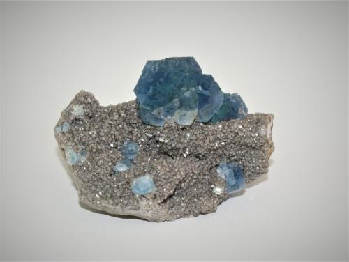 Fluorite<br />Shangbao Mine, Leiyang, Hengyang Prefecture, Hunan Province, China<br />75mm x 55mm x 55mm<br /> (Author: Philippe Durand)