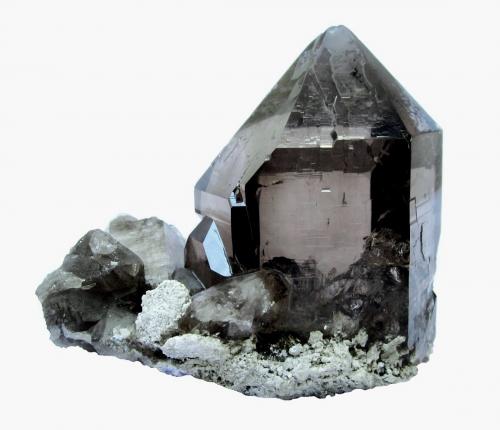 Quartz (var. Smoky Quartz)<br />Mont Blanc Massif, Chamonix, Haute-Savoie, Auvergne-Rhône-Alpes, France<br />Specimen size 15 cm<br /> (Author: Tobi)