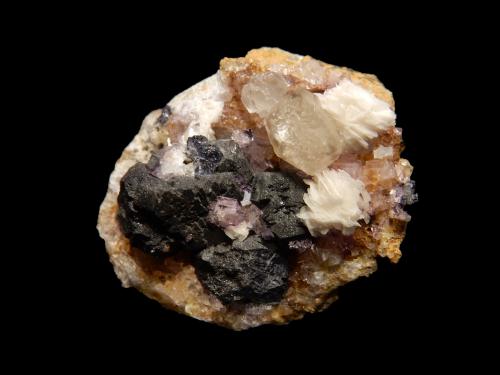 Galena, Fluorite and Baryte<br />Coldstones Quarry, Greenhow, Yorkshire, England / United Kingdom<br />30x30x20 mm<br /> (Author: Dany Mabillard)