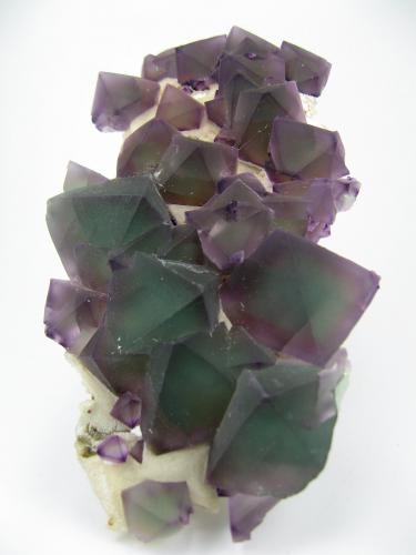Fluorita, Cuarzo<br />Mina De'an, Wushan, De'an, Prefectura Jiujiang, Provincia Jiangxi, China<br />150 mm x 80 mm. Cristal mayor: 30 mm de arista. Masa: 292 g<br /> (Autor: Carles Millan)