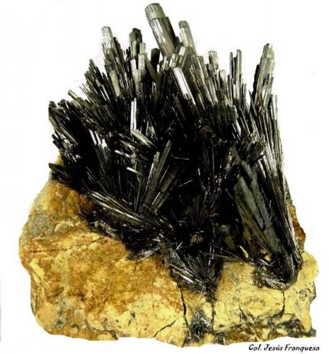 Stibnita (Estibina)<br />Mina Herja, Chiuzbaia, Baia Sprie, Maramures, Rumanía<br />80x60 mm<br /> (Autor: Jesus Franquesa Baucells)