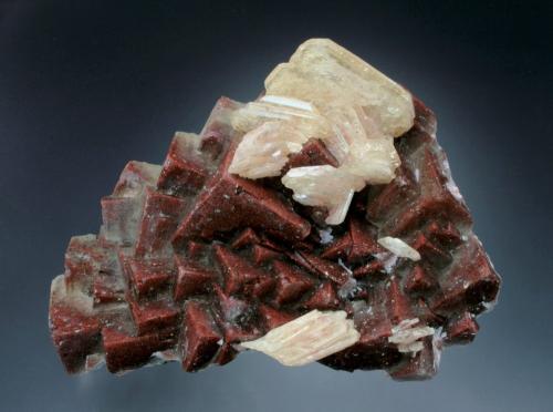 Fluorite with Barite<br />Wölsendorf Mining District, Upper Palatinate/Oberpfalz, Bavaria/Bayern, Germany<br />12x7x4 cm overall size<br /> (Author: Jesse Fisher)