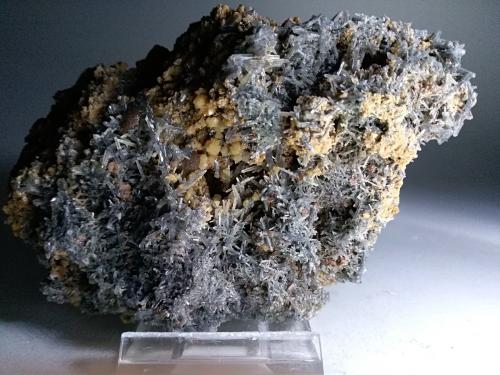 Quartz (variety prase), Siderite, Ankerite<br />Brosso Mine, Cálea, Léssolo, Canavese District, Metropolitan City of Turin Province, Piedmont (Piemonte), Italy<br />110 x 75 mm<br /> (Author: Sante Celiberti)