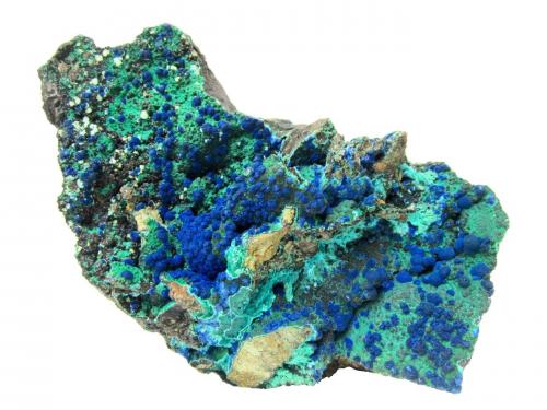 Azurite, Malachite, Chrysocolla<br />Morenci Mine, Morenci, Copper Mountain District, Shannon Mountains, Greenlee County, Arizona, USA<br />Specimen size 19 cm<br /> (Author: Tobi)