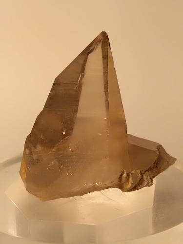 Quartz<br />Glaciar Miage, Valle Veny, Macizo Monte Bianco (Macizo Mont Blanc), Courmayeur, Valle de Aosta (Val d'Aosta), Italia<br />A citrine crystal with Tessin habit.<br /> (Author: Sante Celiberti)