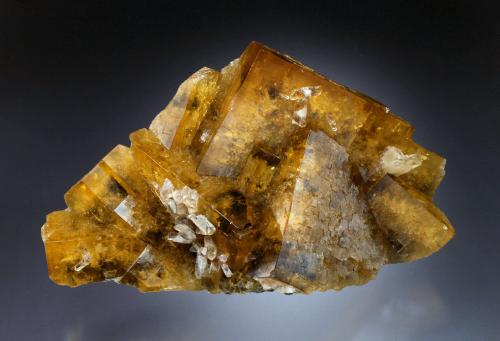 Fluorite with Barite<br />Bergmannisch Gluck Flacher vein, Frohnau, Annaberg-Buchholz, Annaberg District, Erzgebirgskreis, Saxony/Sachsen, Germany<br />12x7x6 cm overall size<br /> (Author: Jesse Fisher)