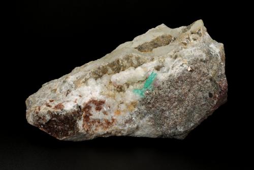 Beryl (variety emerald), Pyrite, Calcite, Fluorapatite, Albite (variety cleavelandite)<br />Chivor mining district, Municipio Chivor, Eastern Emerald Belt, Boyacá Department, Colombia<br />148mm x 87mm x 80mm, xl=15mm<br /> (Author: Fiebre Verde)