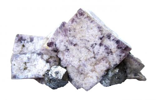 Fluorite, Galena, Chalcopyrite<br />Blackdene Mine, Ireshopeburn, Weardale, North Pennines Orefield, County Durham, England / United Kingdom<br />Specimen size 11,5 cm, fluorite crystal in the center 5 cm, galena crystals 2 cm<br /> (Author: Tobi)