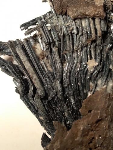 Stibnita (Estibina)<br />Mina Morone (Mina Selvena), Monte Amiata, Castell'Azzara, Provincia Grosseto, Toscana, Italia<br />71,5 x 40 mm<br /> (Autor: Sante Celiberti)
