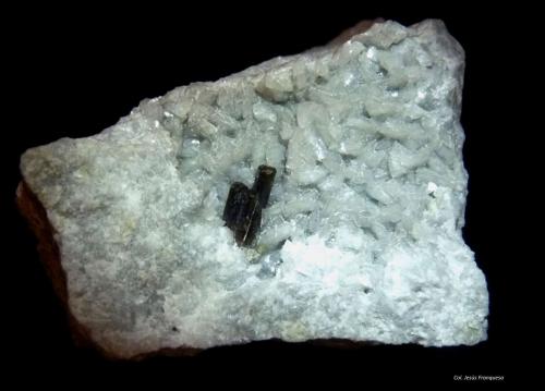 Allanita sobre Dolomita.<br />Trimouns Mine, Luzenac, Haute-Ariège, Foix, Ariège Department, Occitanie, France<br />60x35 mm.<br /> (Autor: Jesus Franquesa Baucells)