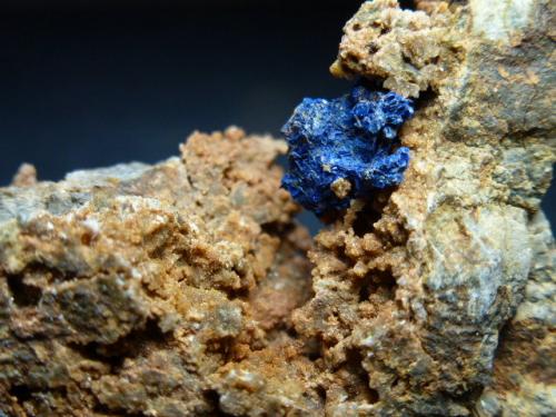 Azurita<br />La Estrella Mine, Pardos, Comarca Señorío de Molina-Alto Tajo, Guadalajara, Castilla-La Mancha, Spain<br />1 cm. la Azurita<br /> (Autor: javier ruiz martin)