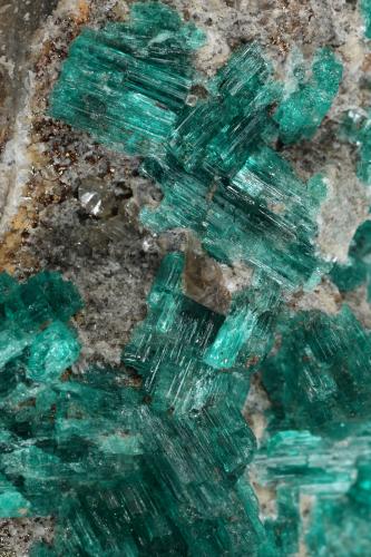 Beryl (variety emerald), Pyrite, Calcite, Ankerite<br />Chivor Mining District, Camoyo Mine, Municipio Chivor, Eastern Emerald Belt, Boyacá Department, Colombia<br />70mm x 94mm x 76mm<br /> (Author: Fiebre Verde)