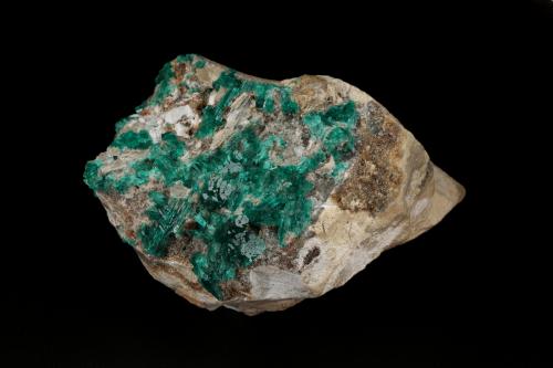 Beryl (variety emerald), Pyrite, Calcite, Ankerite<br />Chivor Mining District, Camoyo Mine, Municipio Chivor, Eastern Emerald Belt, Boyacá Department, Colombia<br />70mm x 94mm x 76mm<br /> (Author: Fiebre Verde)