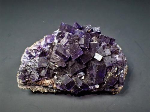 Fluorite, Sphalerite, Calcite<br />Denton Mine, Goose Creek Mine group, Harris Creek Sub-District, Hardin County, Illinois, USA<br />85 mm x 50 mm x 37 mm<br /> (Author: Don Lum)