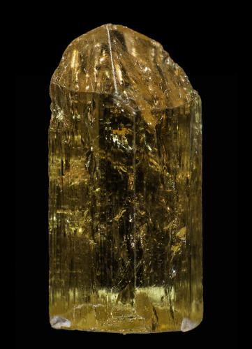 Topaz<br />Ouro Preto, Minas Gerais, Brazil<br />8 x 8 x 16 mm<br /> (Author: Rob Schnerr)