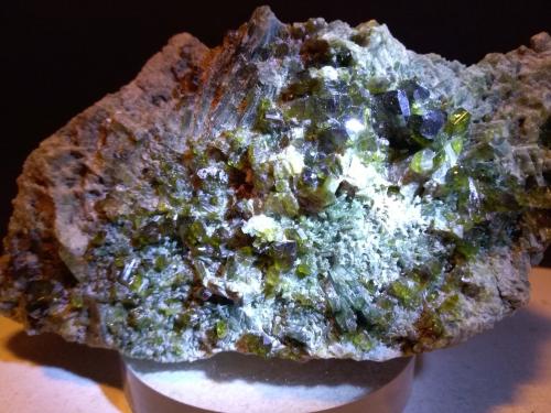 Epidote, Diopside<br />Falin Lake, Usseglio, Val di Viù / Viù Valley, Lanzo Valleys (Valli di Lanzo), Metropolitan City of Turin Province, Piedmont (Piemonte), Italy<br />127 x 65 mm<br /> (Author: Sante Celiberti)