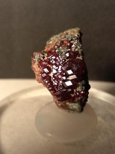 Grossular (variety hessonite), Clinochlore<br />Alpe delle Frasse, Condove, Susa Valley, Metropolitan City of Turin Province, Piedmont (Piemonte), Italy<br />33 x 33 mm<br /> (Author: Sante Celiberti)