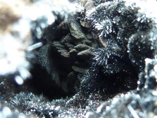 Pirolusita<br />Barranco del Francés, Sierra Almagrera, Cuevas del Almanzora, Comarca Levante Almeriense, Almería, Andalusia, Spain<br />4 x 4 cm.<br /> (Autor: javier ruiz martin)