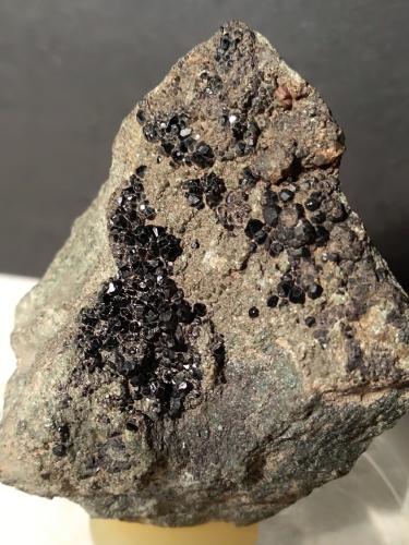 Andradite (variety melanite)<br />Rocca Sella, Almese, Susa Valley, Metropolitan City of Turin Province, Piedmont (Piemonte), Italy<br />46 x 55 mm<br /> (Author: Sante Celiberti)