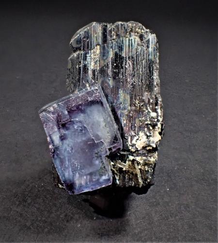Fluorite, Wolframite, Quartz (variety smoky quartz)<br />Yaogangxian Mine, Yizhang, Chenzhou Prefecture, Hunan Province, China<br />40 mm x 33 mm x 20 mm<br /> (Author: Don Lum)
