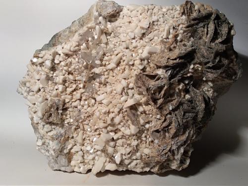 Albite (variety pericline), Quartz, Calcite, Muscovite<br />zona Lago Neves, Lappago, Valle Selva dei Molini, Provincia Trento, Trentino-Alto Adige (Trentino-Südtirol), Italia<br />300 x 225 mm<br /> (Author: Sante Celiberti)