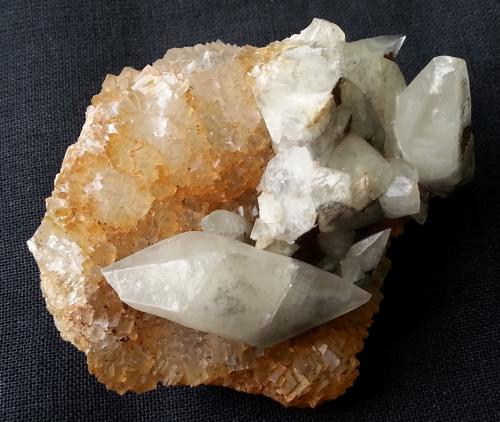 Calcite on Fluorite<br />Yongping Mine, Yongping, Yanshan, Shangrao Prefecture, Jiangxi Province, China<br />5 x 4 cm<br /> (Author: Volkmar Stingl)