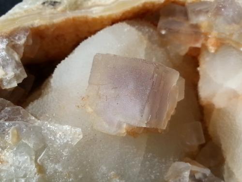 Fluorite on Quartz (variety chalcedony)<br />Nanshanxia Mine, Shaowu, Nanping Prefecture, Fujian Province, China<br />12 x 8 cm<br /> (Author: Volkmar Stingl)