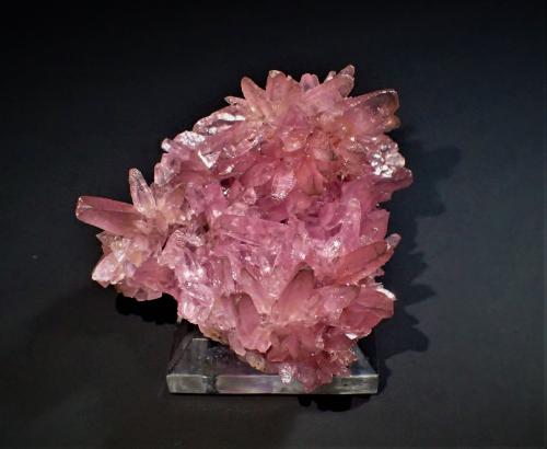 Calcite (variety cobaltoan calcite)<br />Bou Azzer mining district, Drâa-Tafilalet Region, Morocco<br />46 mm x 40 mm x 30 mm<br /> (Author: Don Lum)