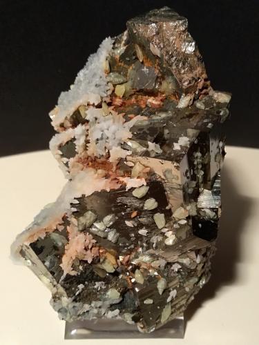 Pyrite, Sulphur, Calcite<br />Niccioleta Mine, Massa Marittima, Grosseto Province, Tuscany, Italy<br />10 x 7,5 cm<br /> (Author: Sante Celiberti)