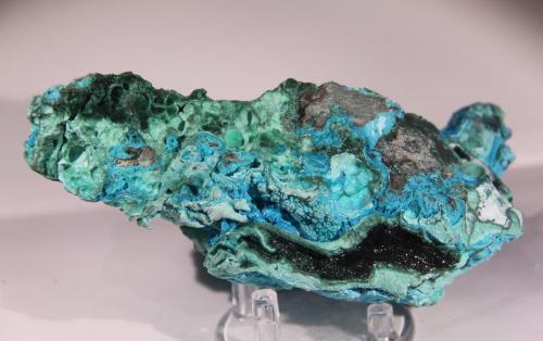 Chrysocolla and Malachite<br />L'Etoile du Congo Mine, Lubumbashi (Elizabethville), Katanga Copper Crescent, Haut-Katanga (Shaba), Democratic Republic of the Congo (Zaire)<br />121mm x 56mm x 65mm<br /> (Author: Firmo Espinar)