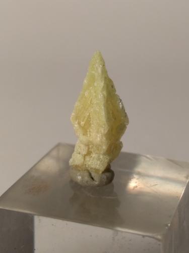 Sulfur<br />Pereta Mine, Pereta, Magliano in Toscana, Grosseto Province, Toscana, Italy<br />18 x 8 mm<br /> (Author: Sante Celiberti)