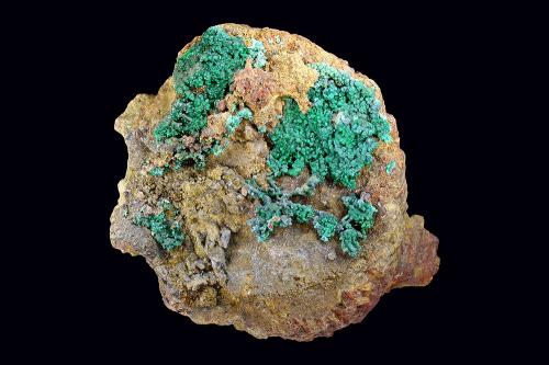 Copper, Cuprite, Malachite, Calcite<br />Rudabánya, Kazincbarcika District, Borsod-Abaúj-Zemplén, Hungary<br />14 x 14 cm<br /> (Author: Gerhard Brandstetter)