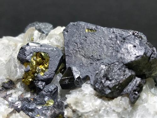 Galena, Sphalerite, Chalcopyrite<br />Tatti, Roccastrada, Grosseto Province, Tuscany, Italy<br />84 x 41 mm<br /> (Author: Sante Celiberti)