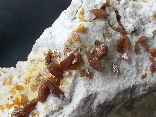 Wulfenite<br />Haiming, Imst District, North Tyrol, Tyrol/Tirol, Austria<br />5 x 4 x 2 cm<br /> (Author: Volkmar Stingl)