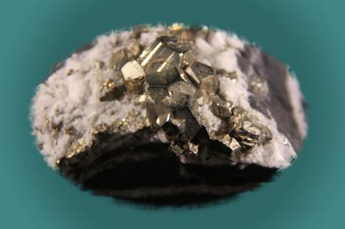 Pyrite<br />Muzo mining district, Western Emerald Belt, Boyacá Department, Colombia<br />Detail.<br /> (Author: Firmo Espinar)