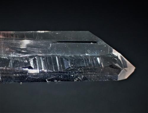 Quartz<br />East Coleman Mine, Jessieville, Garland County, Arkansas, USA<br />62 mm x 15 mm x 10 mm<br /> (Author: Don Lum)