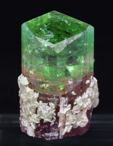 Elbaite with Mica<br />Pederneira claim, São José da Safira, Governador Valadares, Vale do Rio Doce, Minas Gerais, Brazil<br />3.5 × 2 × 2 cm<br /> (Author: Jordi Fabre)